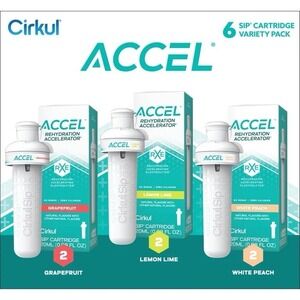 Cirkul Accel Flavor Cartridge 6-Pack 2 Grapefruit 2 Lemon Lime 2 White Peach